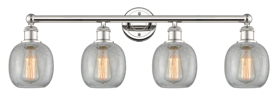 Innovations Lighting Belfast 6" Bath Vanity Light - Polished Nickel Vanity Lights Innovations Lighting Clear Crackle ; Glass Type: Crackled  