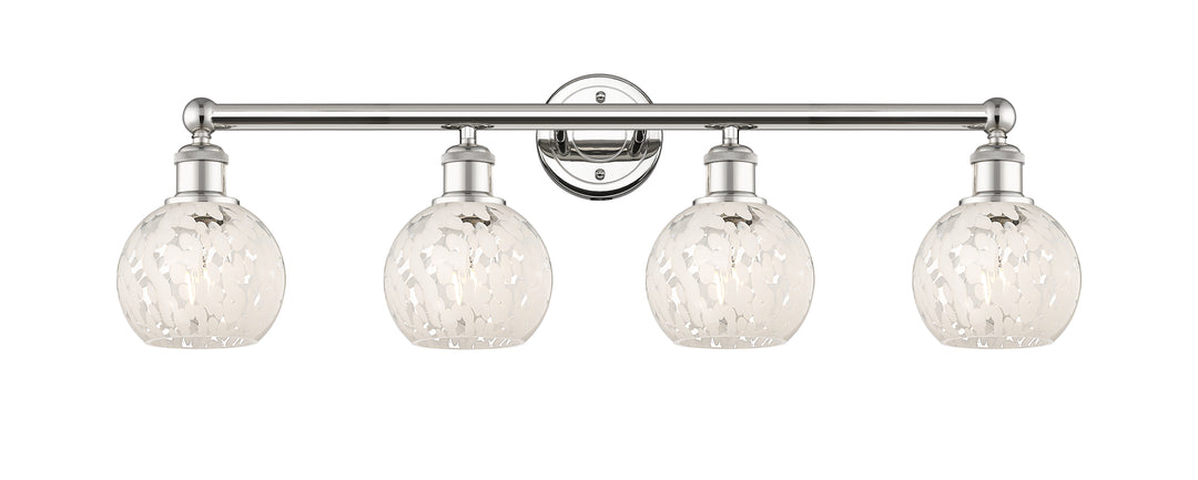 Innovations Lighting White Mouchette 6" Bath Vanity Light - Polished Nickel Vanity Lights Innovations Lighting White Mouchette ; Glass Type: White  