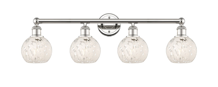 Innovations Lighting White Mouchette 6" Bath Vanity Light - Polished Nickel Vanity Lights Innovations Lighting White Mouchette ; Glass Type: White  