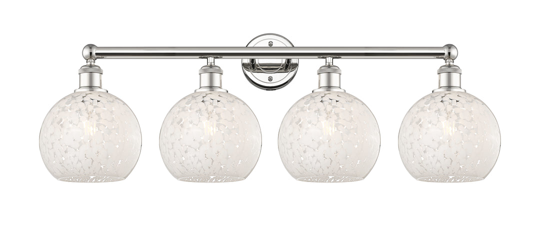 Innovations Lighting White Mouchette 8" Bath Vanity Light - Polished Nickel Vanity Lights Innovations Lighting White Mouchette ; Glass Type: White  