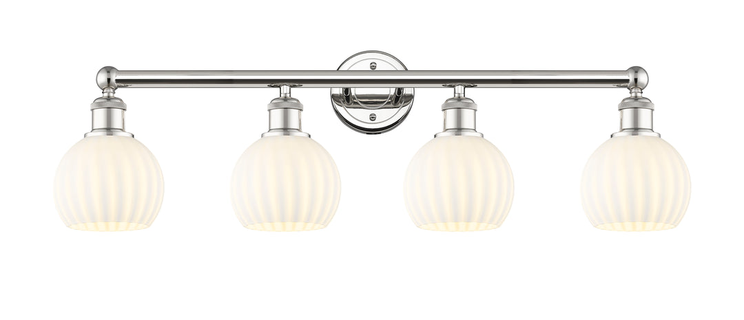 Innovations Lighting White Venetian 6" Bath Vanity Light - Polished Nickel Vanity Lights Innovations Lighting White Venetian ; Glass Type: White  