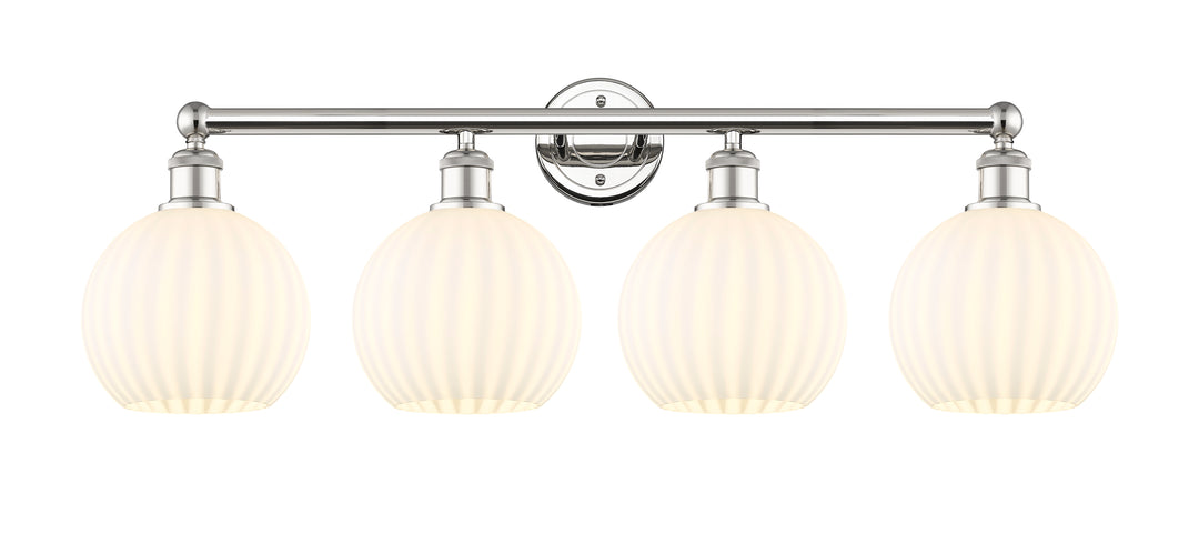 Innovations Lighting White Venetian 8" Bath Vanity Light - Polished Nickel