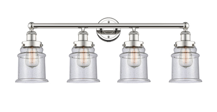 Innovations Lighting Canton 6" Bath Vanity Light - Polished Nickel Vanity Lights Innovations Lighting Seedy ; Glass Type: Seeded  