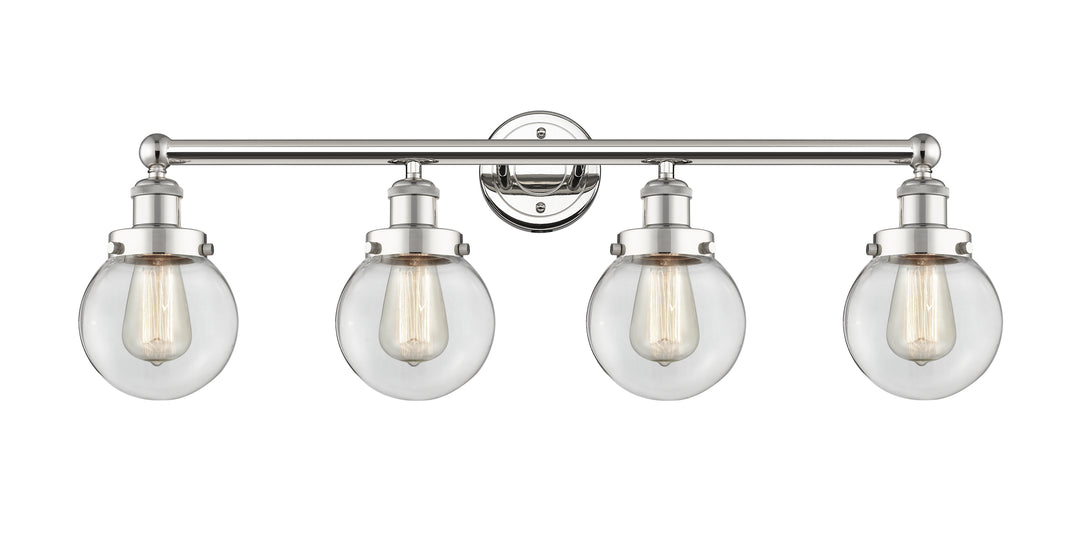 Innovations Lighting Beacon 6" Bath Vanity Light - Polished Nickel Vanity Lights Innovations Lighting Clear ; Glass Type: Transparent  