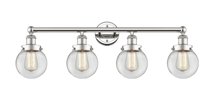 Innovations Lighting Beacon 6" Bath Vanity Light - Polished Nickel Vanity Lights Innovations Lighting Clear ; Glass Type: Transparent  