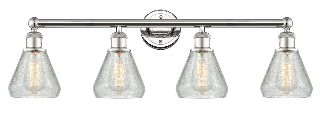 Innovations Lighting Conesus 6" Bath Vanity Light - Polished Nickel Vanity Lights Innovations Lighting Clear Crackle ; Glass Type: Crackled  