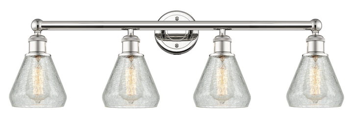 Innovations Lighting Conesus 6" Bath Vanity Light - Polished Nickel Vanity Lights Innovations Lighting Clear Crackle ; Glass Type: Crackled  