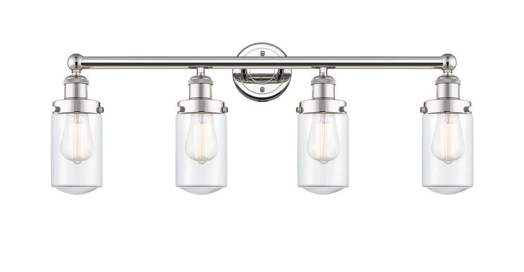 Innovations Lighting Dover 4.5" Bath Vanity Light - Polished Nickel Vanity Lights Innovations Lighting Clear ; Glass Type: Transparent; Ribbed  