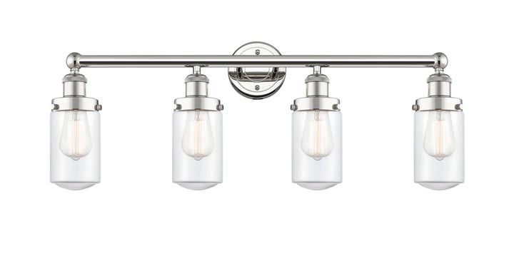 Innovations Lighting Dover 4.5" Bath Vanity Light - Polished Nickel Vanity Lights Innovations Lighting Clear ; Glass Type: Transparent; Ribbed  