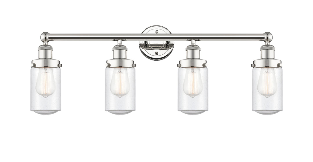 Innovations Lighting Dover 4.5" Bath Vanity Light - Polished Nickel Vanity Lights Innovations Lighting Seedy ; Glass Type: Seedy; Ribbed  