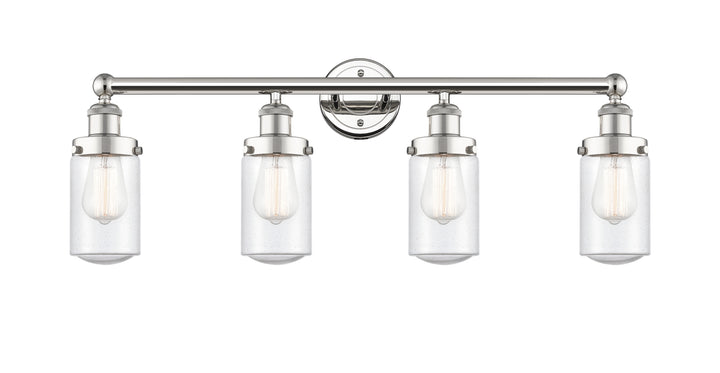 Innovations Lighting Dover 4.5" Bath Vanity Light - Polished Nickel Vanity Lights Innovations Lighting Seedy ; Glass Type: Seedy; Ribbed  