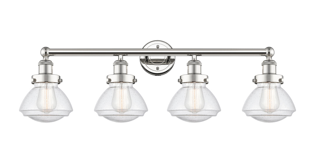 Innovations Lighting Olean 6.75" Bath Vanity Light - Polished Nickel Vanity Lights Innovations Lighting Seedy ; Glass Type: Seeded  