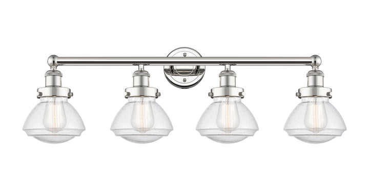 Innovations Lighting Olean 6.75" Bath Vanity Light - Polished Nickel Vanity Lights Innovations Lighting Seedy ; Glass Type: Seeded  