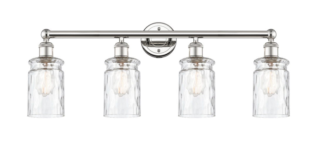 Innovations Lighting Candor 5" Bath Vanity Light - Polished Nickel Vanity Lights Innovations Lighting Clear Waterglass ; Glass Type: Frosted; Ribbed  