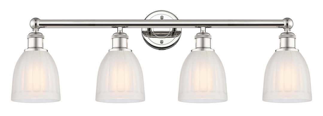 Innovations Lighting Brookfield 6" Bath Vanity Light - Polished Nickel Vanity Lights Innovations Lighting White ; Glass Type: Frosted; Ribbed  