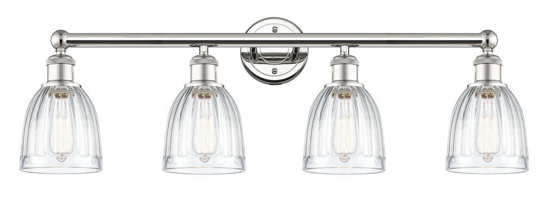 Innovations Lighting Brookfield 6" Bath Vanity Light - Polished Nickel Vanity Lights Innovations Lighting Clear ; Glass Type: Transparent; Ribbed  