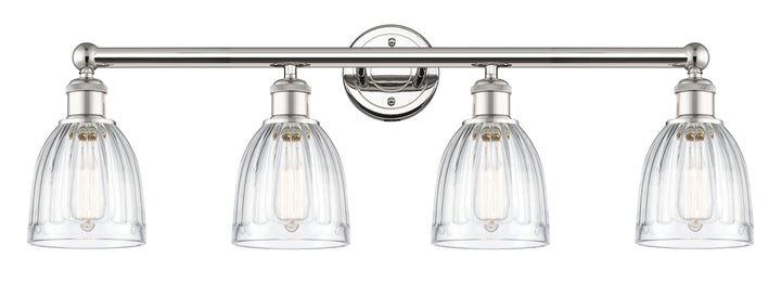 Innovations Lighting Brookfield 6" Bath Vanity Light - Polished Nickel Vanity Lights Innovations Lighting Clear ; Glass Type: Transparent; Ribbed  