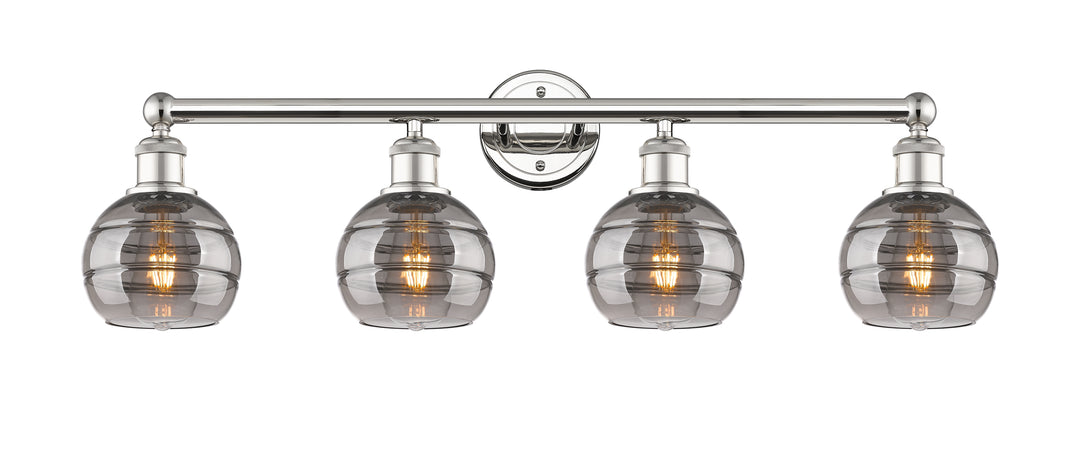 Innovations Lighting Rochester 6" Bath Vanity Light - Polished Nickel Vanity Lights Innovations Lighting Light Smoke ; Glass Type: Smoked  