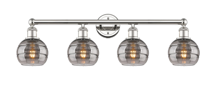 Innovations Lighting Rochester 6" Bath Vanity Light - Polished Nickel Vanity Lights Innovations Lighting Light Smoke ; Glass Type: Smoked  