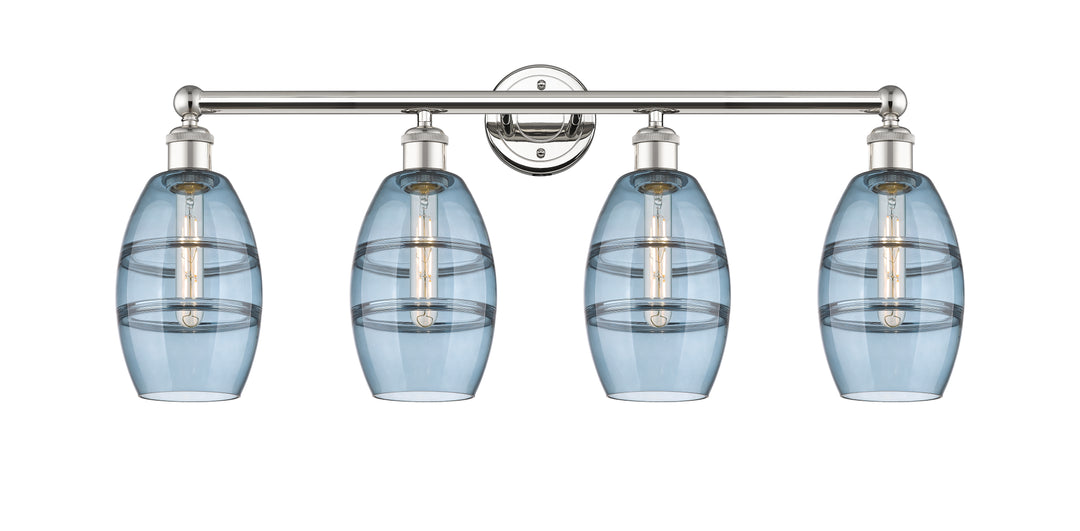 Innovations Lighting Vaz 6" Bath Vanity Light - Polished Nickel Vanity Lights Innovations Lighting Blue  ; Glass Type: Blue  