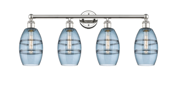 Innovations Lighting Vaz 6" Bath Vanity Light - Polished Nickel Vanity Lights Innovations Lighting Blue  ; Glass Type: Blue  