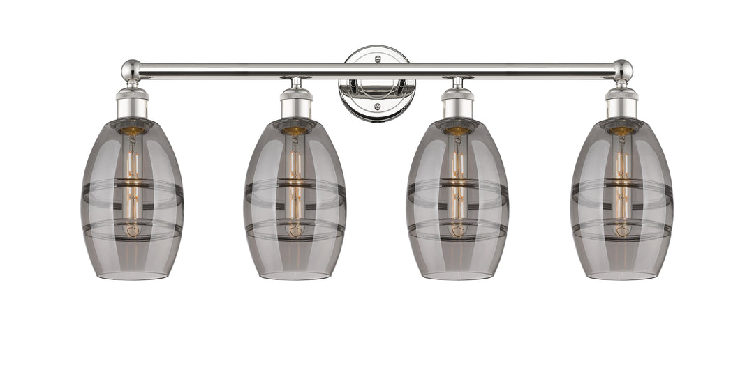 Innovations Lighting Vaz 6" Bath Vanity Light - Polished Nickel Vanity Lights Innovations Lighting Light Smoke ; Glass Type: Smoked  