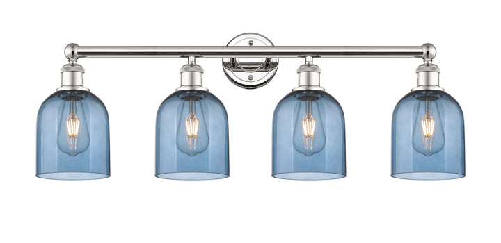 Innovations Lighting Bella 6" Bath Vanity Light - Polished Nickel Vanity Lights Innovations Lighting Blue  ; Glass Type: Blue  