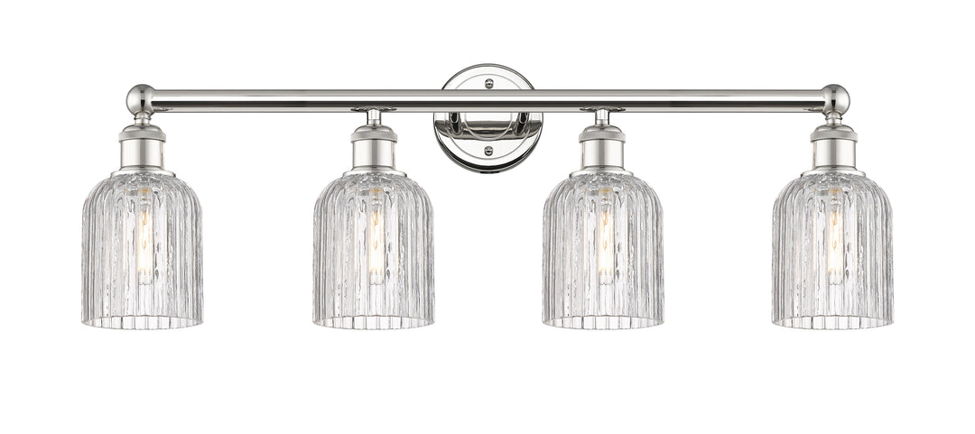 Innovations Lighting Bridal Veil 5" Bath Vanity Light - Polished Nickel Vanity Lights Innovations Lighting Clear ; Glass Type: Clear; Ribbed  