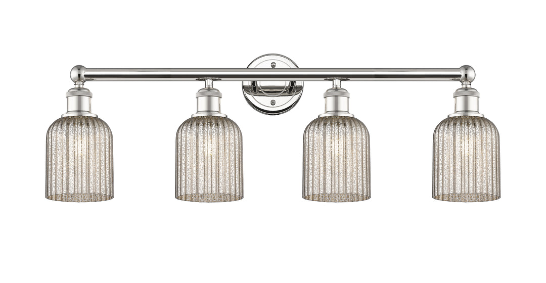 Innovations Lighting Bridal Veil 5" Bath Vanity Light - Polished Nickel Vanity Lights Innovations Lighting Mercury ; Glass Type: Mercury; Ribbed  