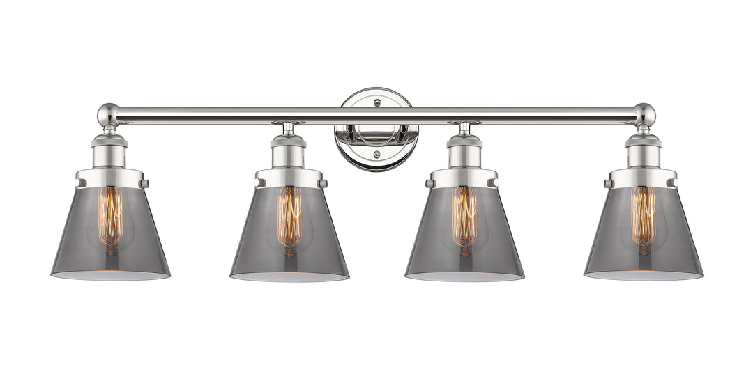 Innovations Lighting Cone 6" Bath Vanity Light - Polished Nickel Vanity Lights Innovations Lighting Light Smoke ; Glass Type: Colorful  