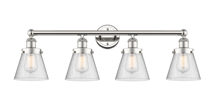 Innovations Lighting Cone 6" Bath Vanity Light - Polished Nickel Vanity Lights Innovations Lighting Seedy ; Glass Type: Seedy; Ribbed  