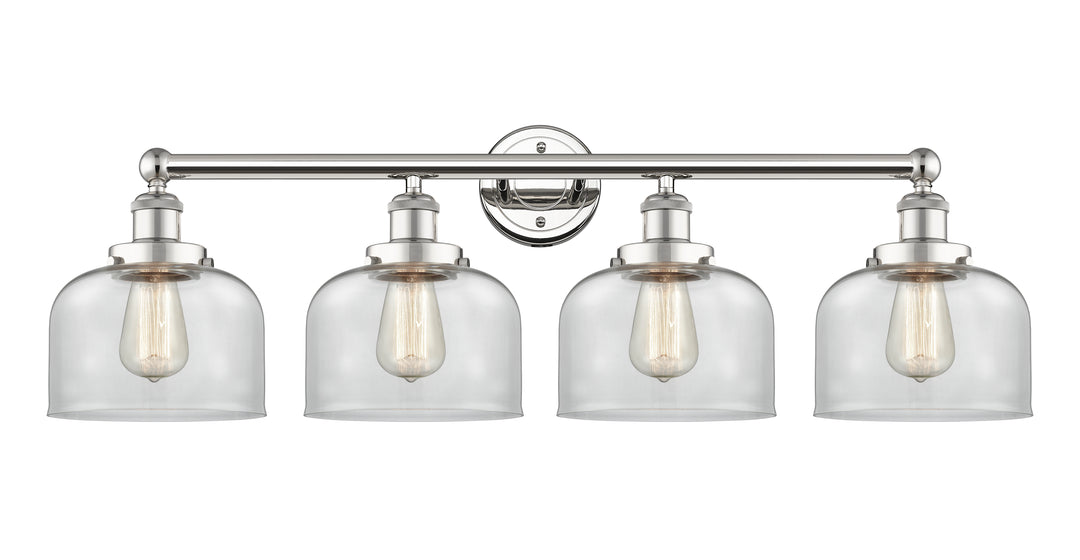 Innovations Lighting Bell 8" Bath Vanity Light - Polished Nickel Vanity Lights Innovations Lighting Clear ; Glass Type: Transparent; Ribbed  