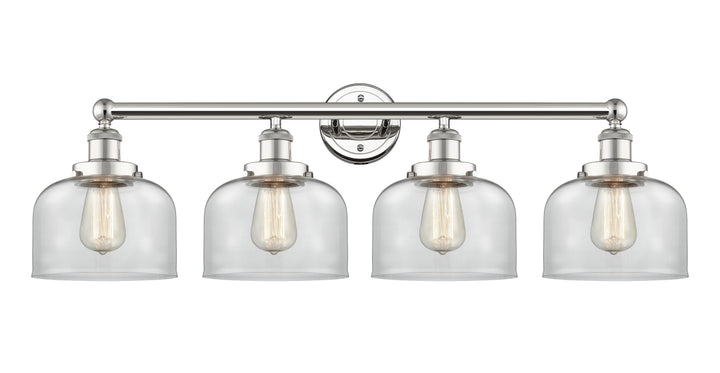 Innovations Lighting Bell 8" Bath Vanity Light - Polished Nickel Vanity Lights Innovations Lighting Clear ; Glass Type: Transparent; Ribbed  