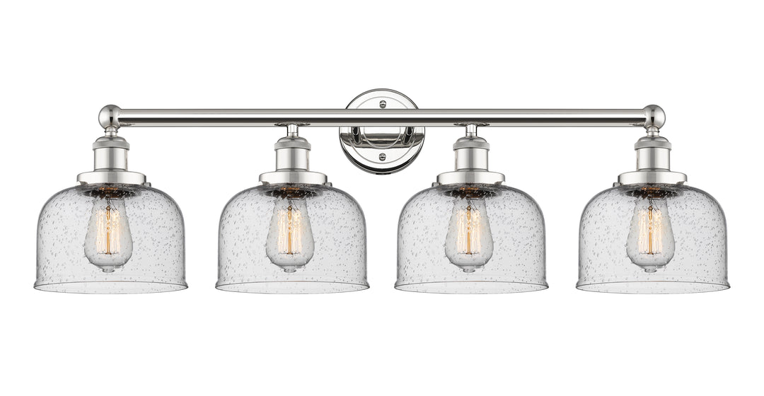 Innovations Lighting Bell 8" Bath Vanity Light - Polished Nickel Vanity Lights Innovations Lighting Seedy ; Glass Type: Seedy; Ribbed  