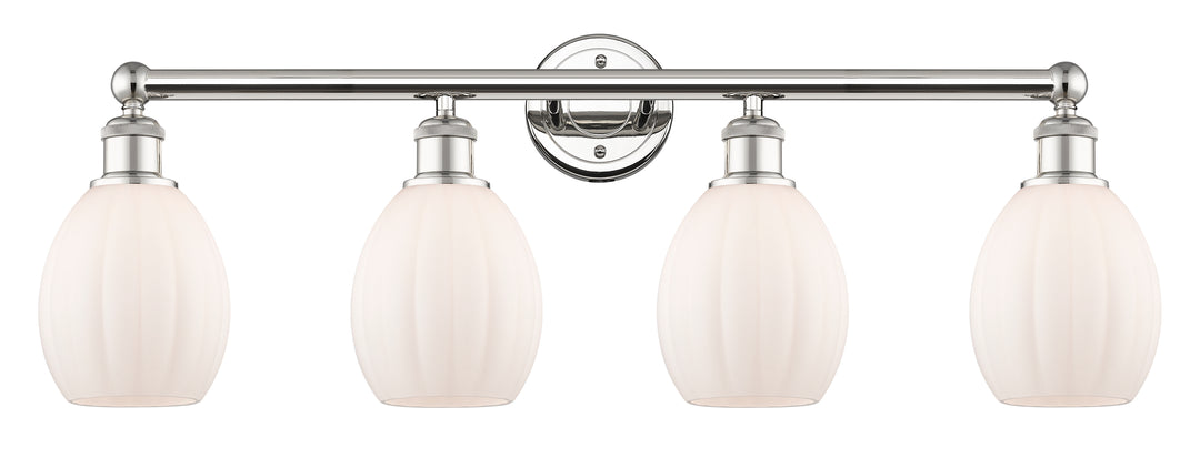 Innovations Lighting Eaton 5.5" Bath Vanity Light - Polished Nickel Vanity Lights Innovations Lighting Matte White ; Glass Type: White; Ribbed  