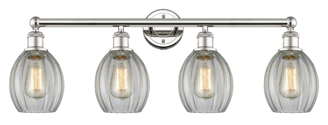 Innovations Lighting Eaton 5.5" Bath Vanity Light - Polished Nickel Vanity Lights Innovations Lighting Clear ; Glass Type: Transparent; Ribbed  