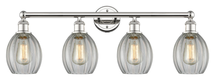 Innovations Lighting Eaton 5.5" Bath Vanity Light - Polished Nickel Vanity Lights Innovations Lighting Clear ; Glass Type: Transparent; Ribbed  