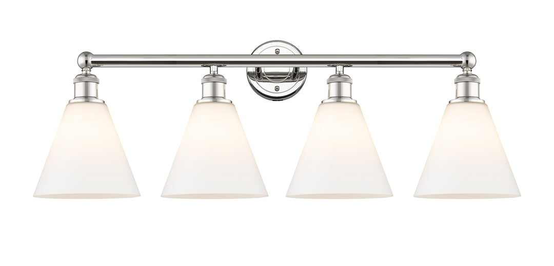 Innovations Lighting Berkshire Glass 8" Bath Vanity Light - Polished Nickel Vanity Lights Innovations Lighting Matte White ; Glass Type: White  