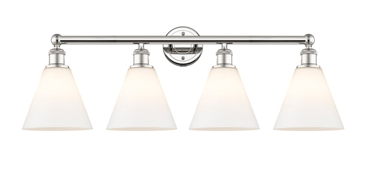 Innovations Lighting Berkshire Glass 8" Bath Vanity Light - Polished Nickel Vanity Lights Innovations Lighting Matte White ; Glass Type: White  