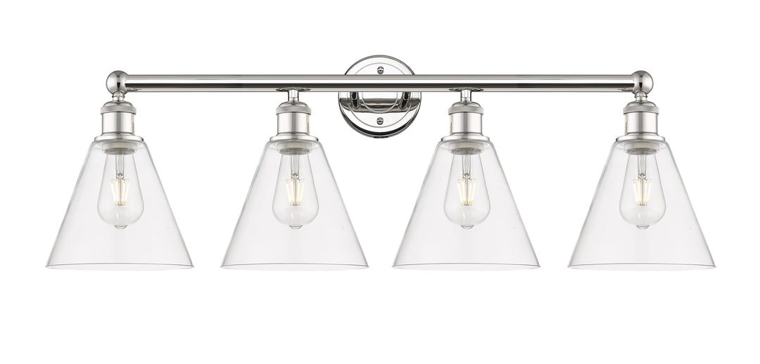 Innovations Lighting Berkshire Glass 8" Bath Vanity Light - Polished Nickel Vanity Lights Innovations Lighting Clear ; Glass Type: Clear  