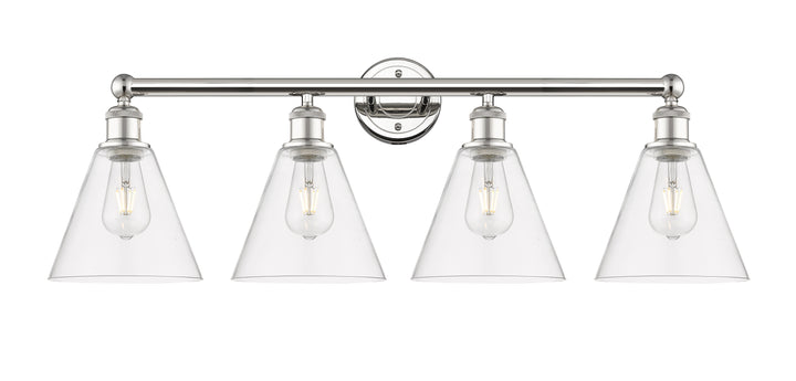 Innovations Lighting Berkshire Glass 8" Bath Vanity Light - Polished Nickel Vanity Lights Innovations Lighting Clear ; Glass Type: Clear  