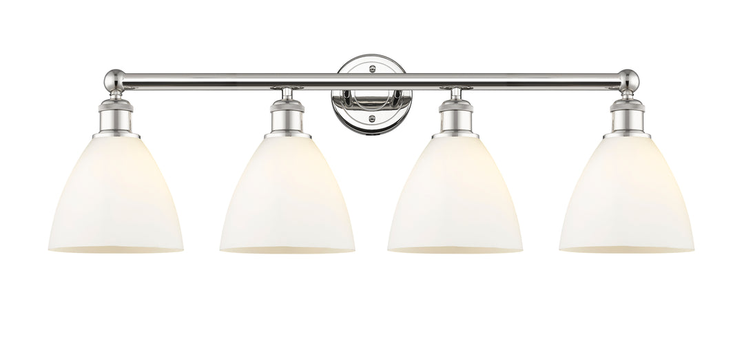 Innovations Lighting Bristol 7.5" Bath Vanity Light - Polished Nickel Vanity Lights Innovations Lighting Matte White ; Glass Type: White  