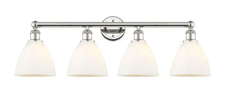 Innovations Lighting Bristol 7.5" Bath Vanity Light - Polished Nickel Vanity Lights Innovations Lighting Matte White ; Glass Type: White  