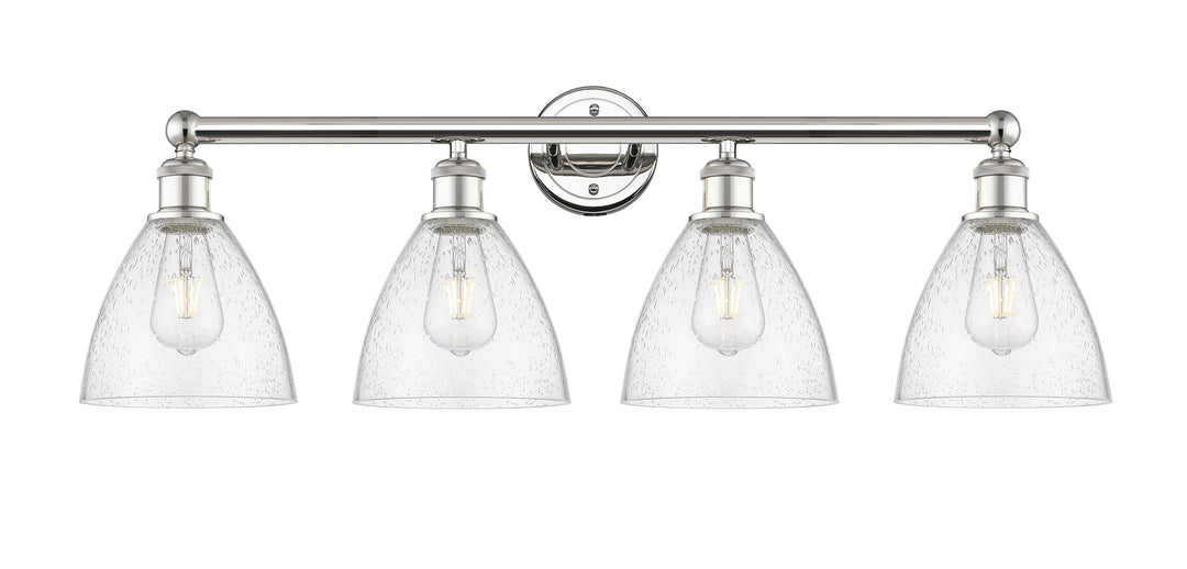 Innovations Lighting Bristol 7.5" Bath Vanity Light - Polished Nickel Vanity Lights Innovations Lighting Seedy ; Glass Type: Seeded  