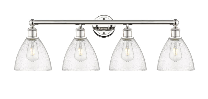 Innovations Lighting Bristol 7.5" Bath Vanity Light - Polished Nickel Vanity Lights Innovations Lighting Seedy ; Glass Type: Seeded  