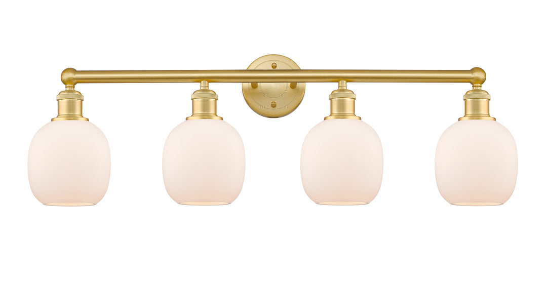 Innovations Lighting Belfast 6" Bath Vanity Light - Satin Gold Vanity Lights Innovations Lighting Matte White ; Glass Type: White  