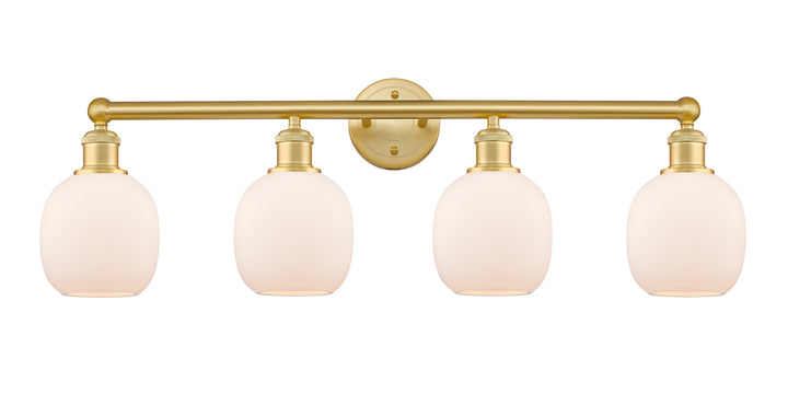 Innovations Lighting Belfast 6" Bath Vanity Light - Satin Gold Vanity Lights Innovations Lighting Matte White ; Glass Type: White  