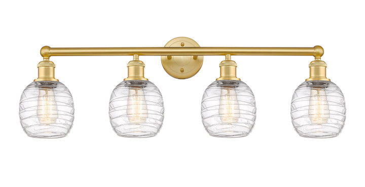 Innovations Lighting Belfast 6" Bath Vanity Light - Satin Gold Vanity Lights Innovations Lighting Deco Swirl ; Glass Type: Clear  