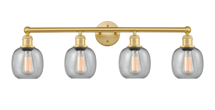 Innovations Lighting Belfast 6" Bath Vanity Light - Satin Gold Vanity Lights Innovations Lighting Seedy ; Glass Type: Seeded  