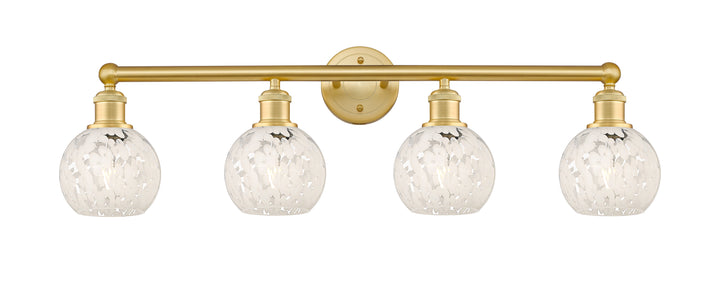 Innovations Lighting White Mouchette 6" Bath Vanity Light - Satin Gold Vanity Lights Innovations Lighting White Mouchette ; Glass Type: White  